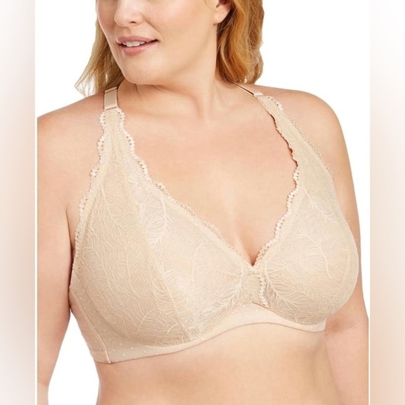 NWT INC lace halter back bralettes in pink - Picture 5 of 6